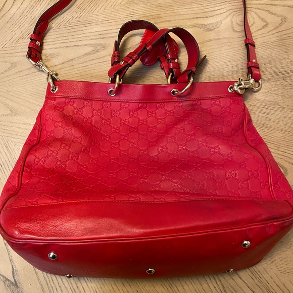 ❤️ Authentic Rare Large Gucci Red Leather Guccissma Valentine’s Collections - Picture 3 of 14